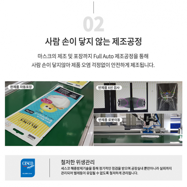 블루나 KF-94  어린이용 소형 마스크 최고급 국산 원단 사용 1BOX 30EA